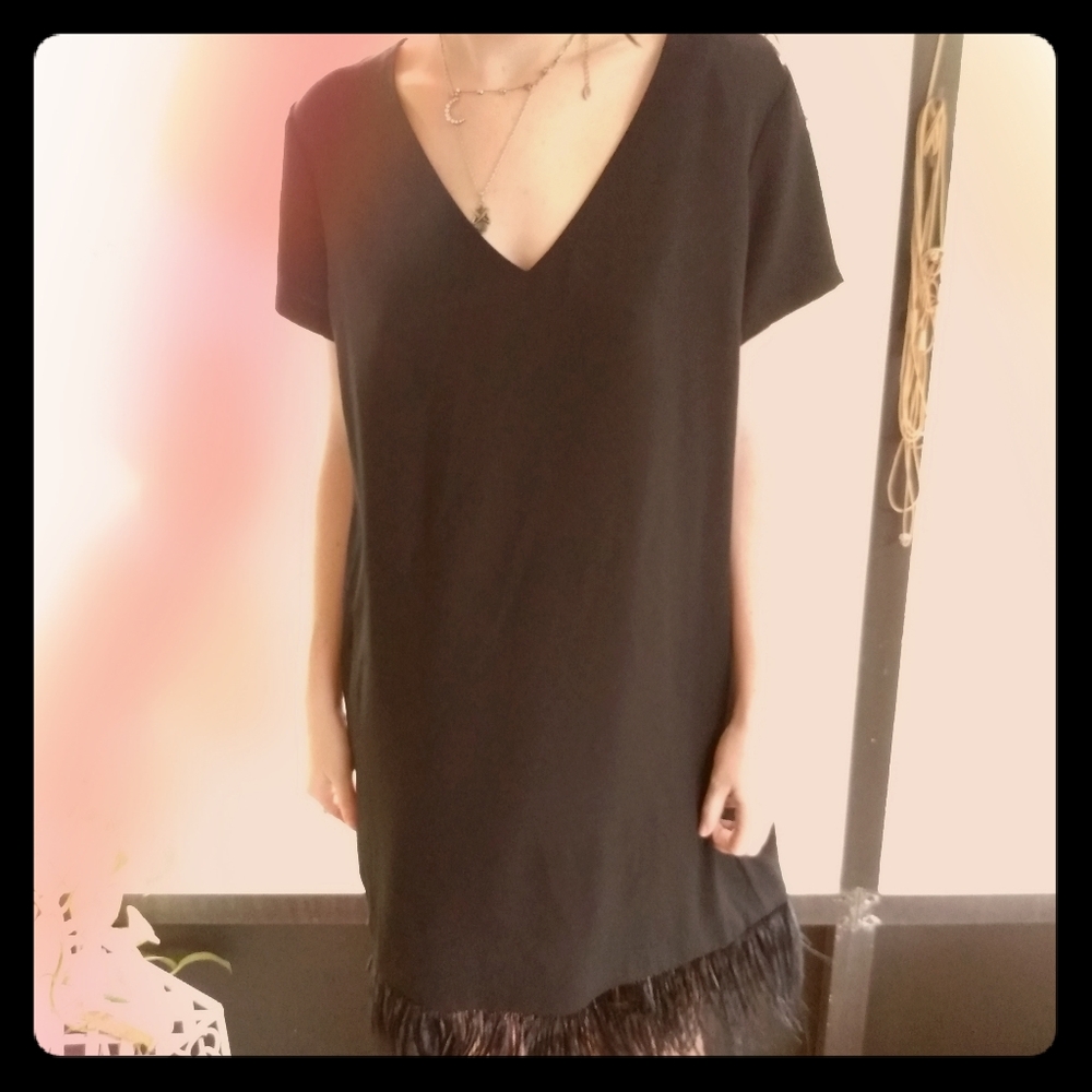 Feathery shift dress
